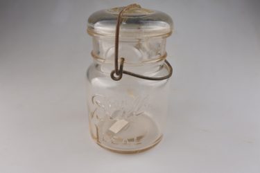 ビンテージ】気泡のたくさん入ったガラス海苔瓶・駄菓子瓶／昭和レトロ