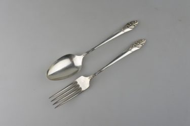 【ビンテージ】アメリカ Oneida（オナイダ）Community Plate シルバーメッキディナーフォークとスプーンのセット／カトラリー